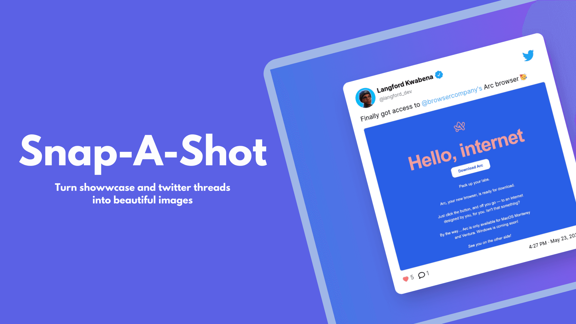 Snap-A-Shot — Save Twitter threads as images