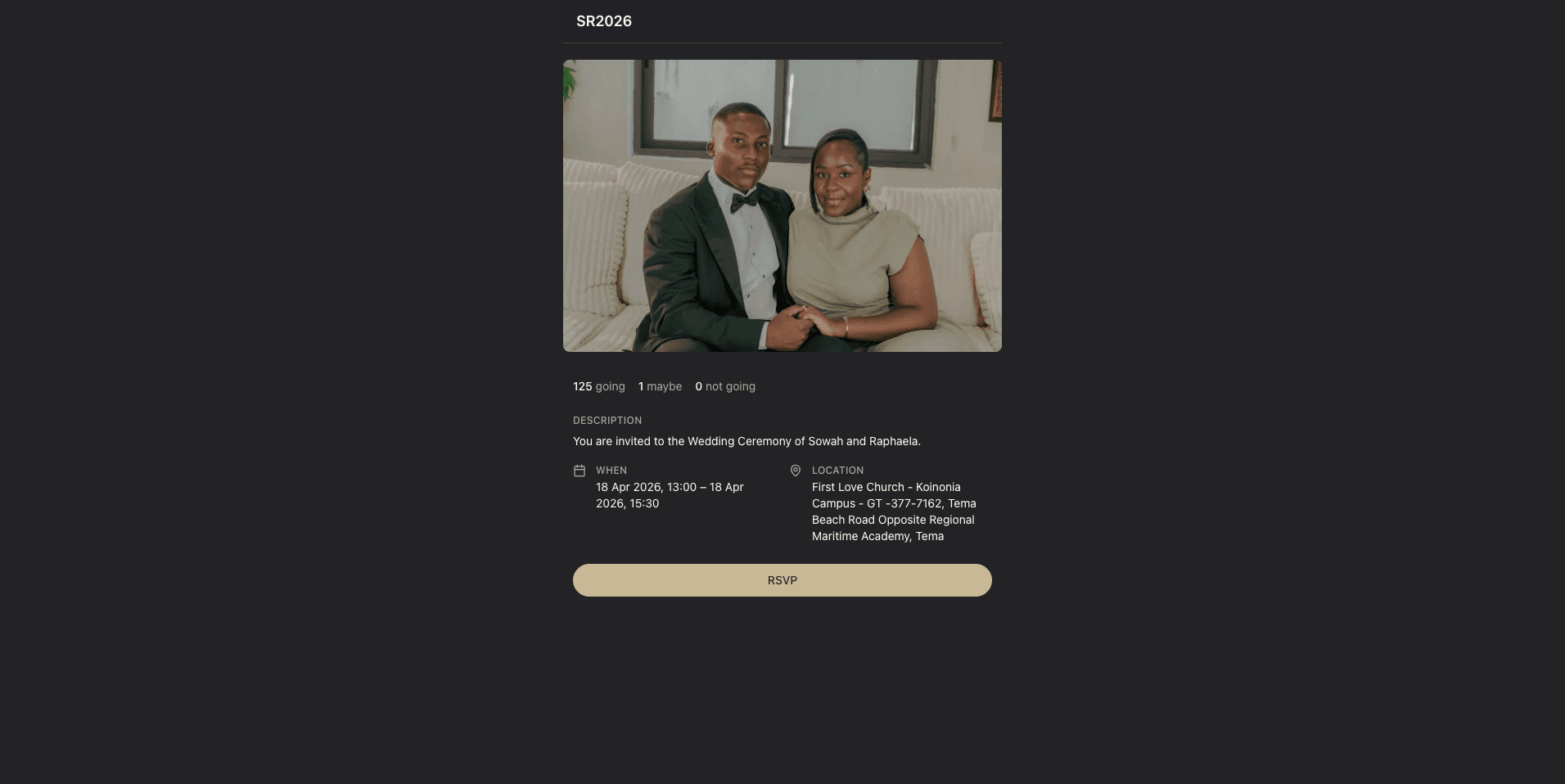 Velour — Digital wedding invitation with RSVP tracking and event details